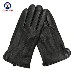Planet Gates Inner suture / 10 Leather gloves male warm soft men's Arm sleeve black men mittens imitate rabbit fur 70% wool