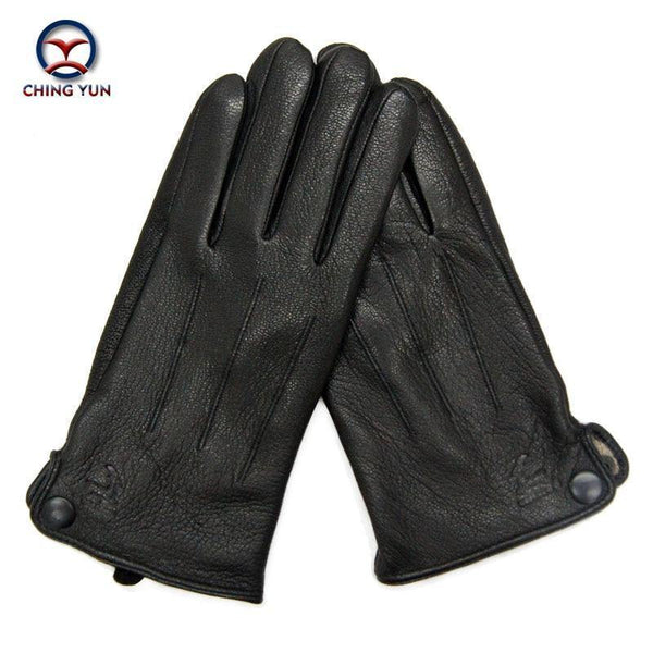 Planet Gates Inner suture / 10 Leather gloves male warm soft men's Arm sleeve black men mittens imitate rabbit fur 70% wool