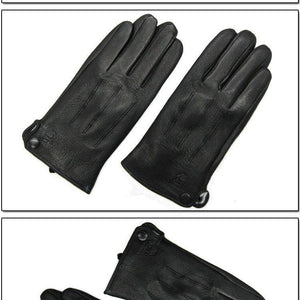 Planet Gates Inner suture / 10 Leather gloves male warm soft men's Arm sleeve black men mittens imitate rabbit fur 70% wool