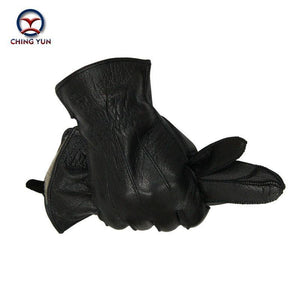 Planet Gates Inner suture / 10 Leather gloves male warm soft men's Arm sleeve black men mittens imitate rabbit fur 70% wool