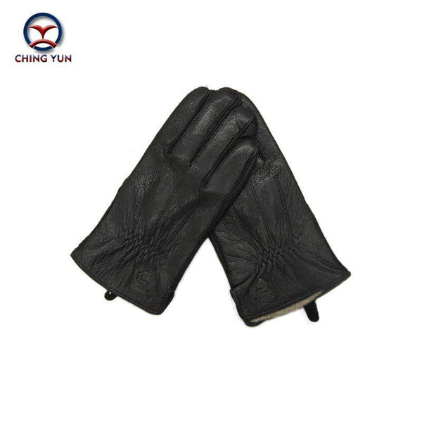 Planet Gates Inner suture / 10 Leather gloves male warm soft men's Arm sleeve black men mittens imitate rabbit fur 70% wool