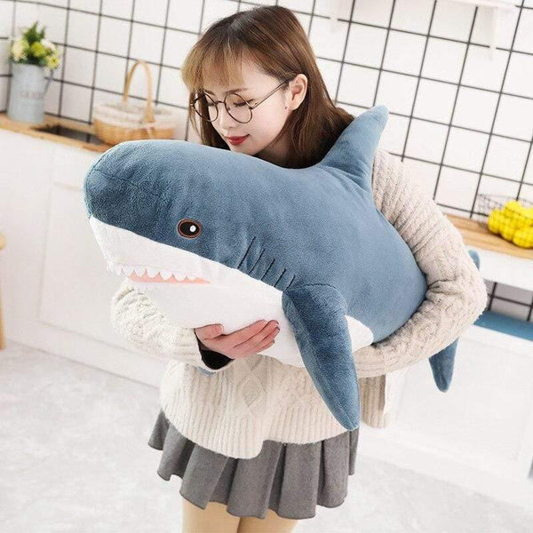 Ins 15/45/60cm Giant Shark Plush Stuffed Toy Soft Speelgoed Animal Reading Pillow For Christmas Gifts Cushion Doll Gift For Kids
