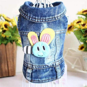 Planet Gates insect  design / S Embroidered Pet Clothes Hole Cowboy Jean Clothes for Small Dogs Autumn Chihuahua Dog Jacket Factory Direct Sale Dog Vests