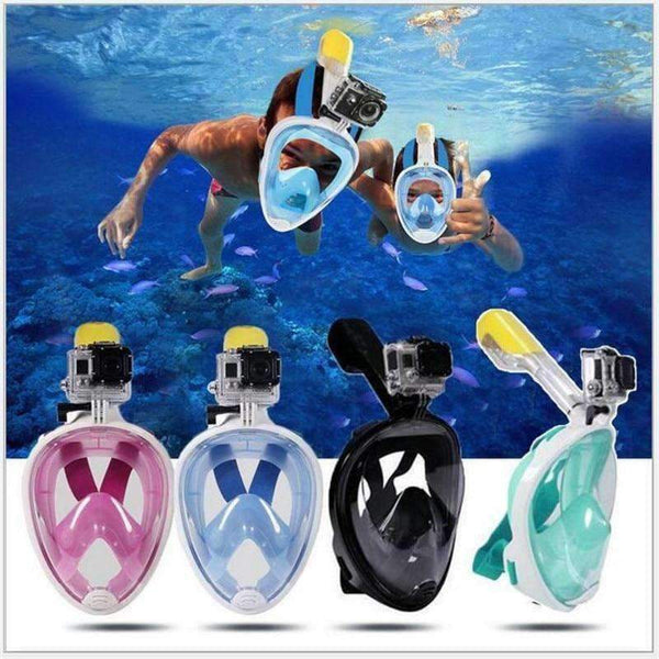 Planet Gates Insert Diving Mask / S/M Full Face Diving Mask Underwater Swimming Anti Fog Scuba Snorkeling Mask with Anti-skid Ring Earplug for Gopro Camera
