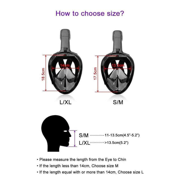 Planet Gates Insert Diving Mask / S/M Full Face Diving Mask Underwater Swimming Anti Fog Scuba Snorkeling Mask with Anti-skid Ring Earplug for Gopro Camera