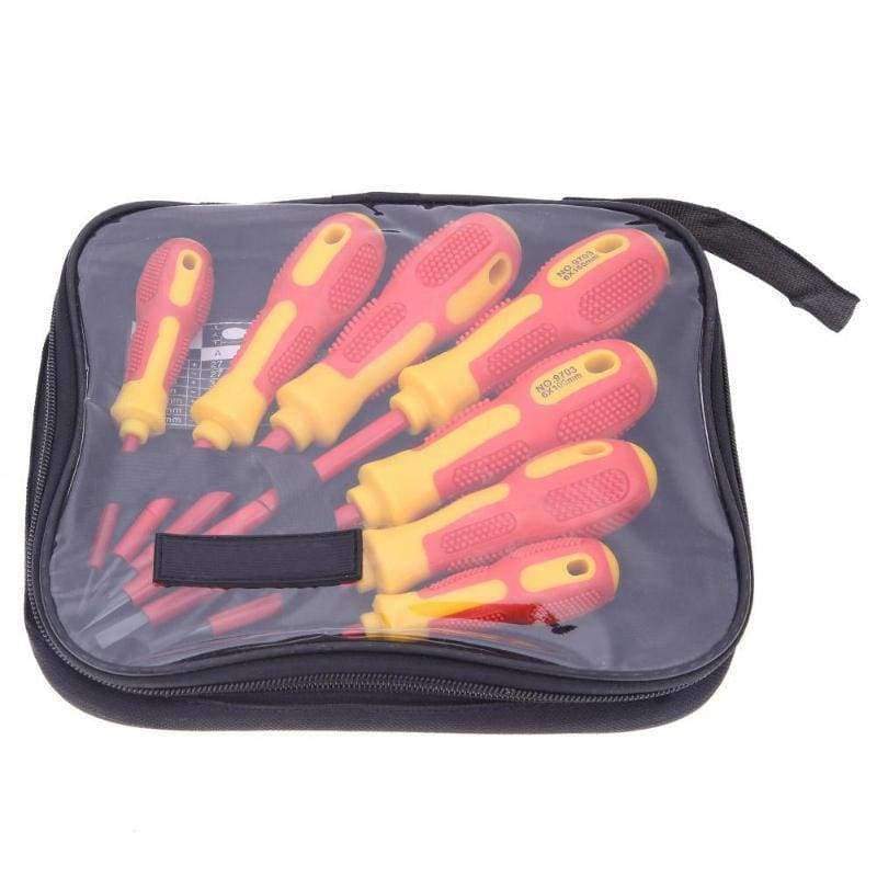 Planet Gates Insulated 7pcs Screwdriver Set Withstand Voltage 1000V Precision Magnetic Phillips Slotted For Electrician Hand Tools with Bag