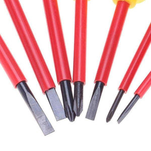 Planet Gates Insulated 7pcs Screwdriver Set Withstand Voltage 1000V Precision Magnetic Phillips Slotted For Electrician Hand Tools with Bag
