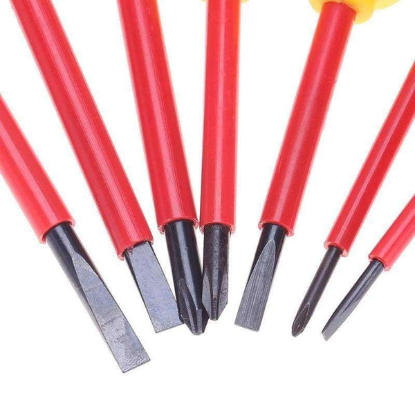 Planet Gates Insulated 7pcs Screwdriver Set Withstand Voltage 1000V Precision Magnetic Phillips Slotted For Electrician Hand Tools with Bag