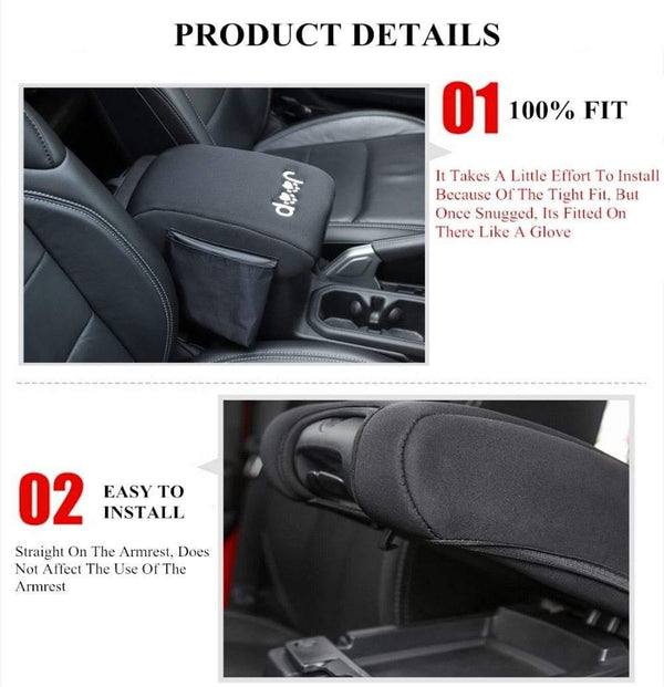 Planet Gates Interior Mouldings for 2018 Jeep Wrangler JL Center Console Armrest Cushion Cover Pad Protector for Jeep JL 2019 Accessories