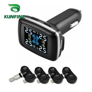 Planet Gates Internal TPMS Tire Pressure Monitoring System cigarette lighter Digital LCD Display Auto Security Alarm Systems Tyre Pressure