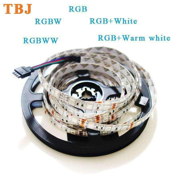 Planet Gates IP20 No Waterproof / Blue DC 12V RGBW / RGBWW / RGB / RGB+White / RGB+Warm white 5050 60 LED/m flexible LED Strip Light 5m/lot waterproof / non-waterproof