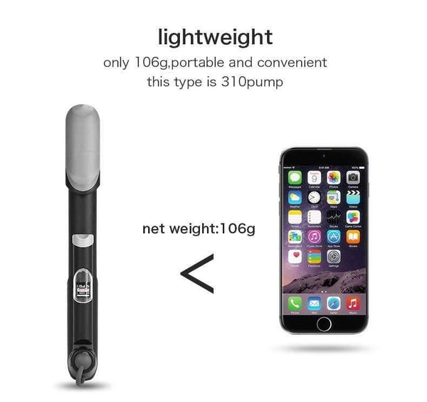 Planet Gates IQ309 Portable Bicycle Pump Mini Hand Pump Cycling Air Pump Ball Toy Tire Inflator Schrader Presta Valve MTB Mountain Bike Pump