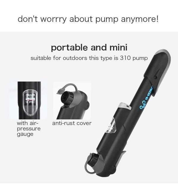 Planet Gates IQ309 Portable Bicycle Pump Mini Hand Pump Cycling Air Pump Ball Toy Tire Inflator Schrader Presta Valve MTB Mountain Bike Pump