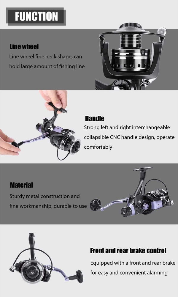 Planet Gates IRF / 3000 Series Fishing Reel Carp Fishing Spinning Reel 11+1 Ball Bearings 4:7:1 Pesca Fish Bait for Dual Brake Right/Left Hand Aluminum