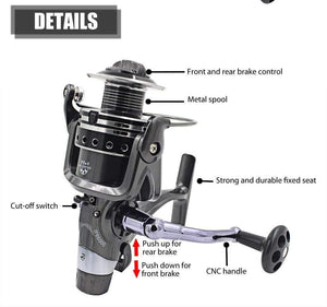 Planet Gates IRF / 3000 Series Fishing Reel Carp Fishing Spinning Reel 11+1 Ball Bearings 4:7:1 Pesca Fish Bait for Dual Brake Right/Left Hand Aluminum