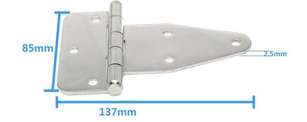 Iron Industry Vigorously Heavy Hinges 137*85*2.5mm Stainless Steel Surface Mounted Big Cabinet Door Hinge 2pcs