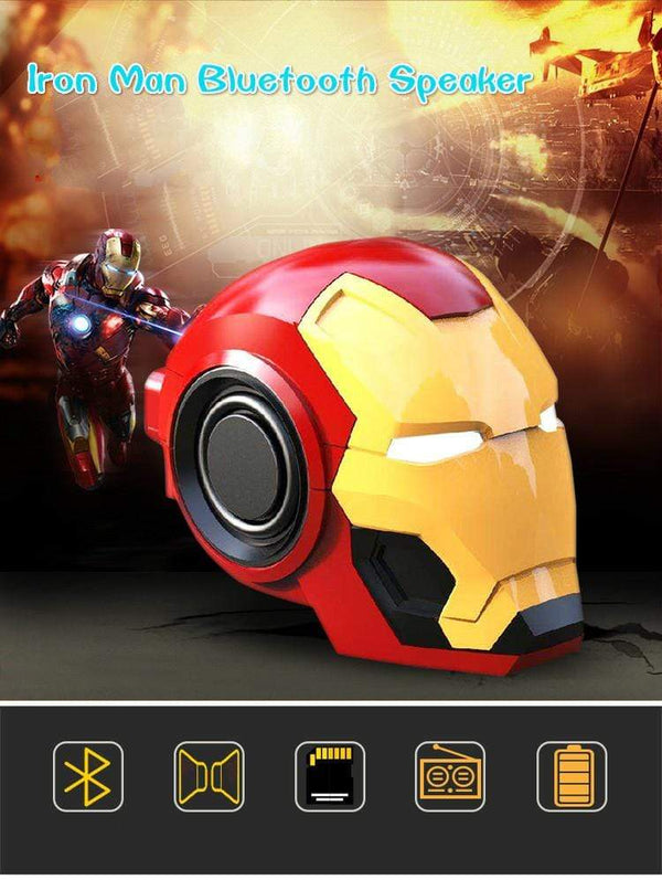 Planet Gates Iron Man Wireless Bluetooth Speaker, Bass Portable Outdoor Speaker, Support TF Card Use, Compatible With FM