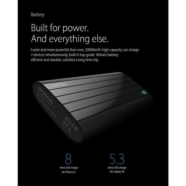 Planet Gates IRON P6 20000mAh Power Bank Smart Identification External Battery Charger for iPhone X Samsung S9 Xiaomi Mi8 HUAWEI P20