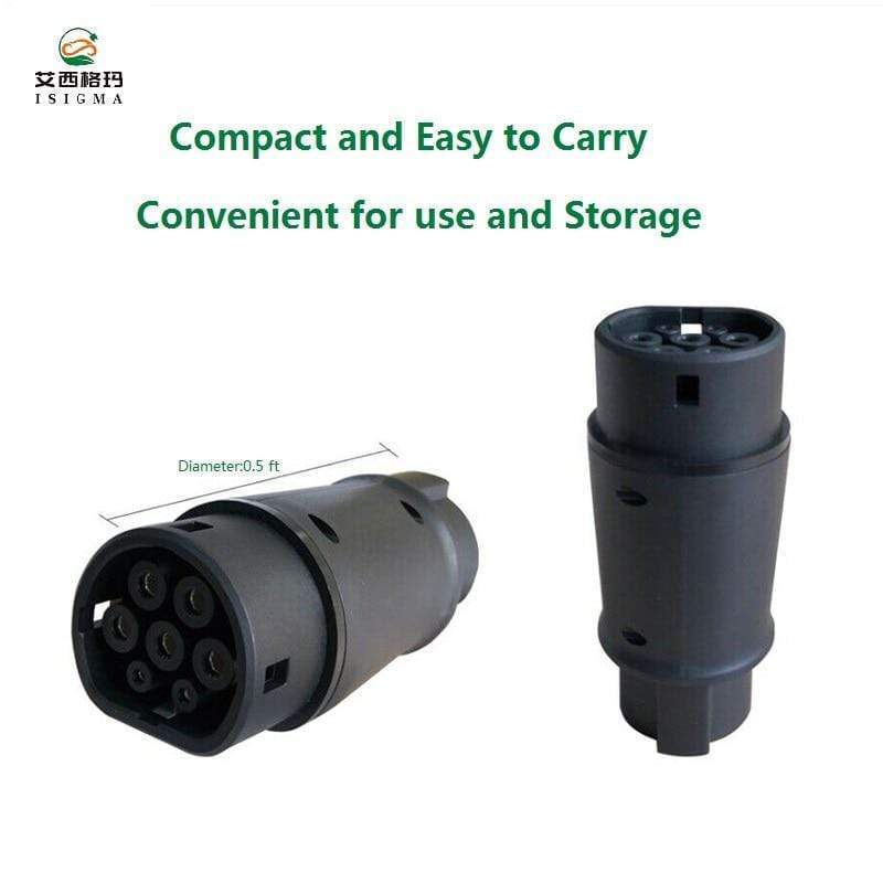 Planet Gates ISIGMA EV Adaptor SAE J1772 Charging for Electric Vehicle EV Car Charger Type1Male Connector to Type2 Female Socket