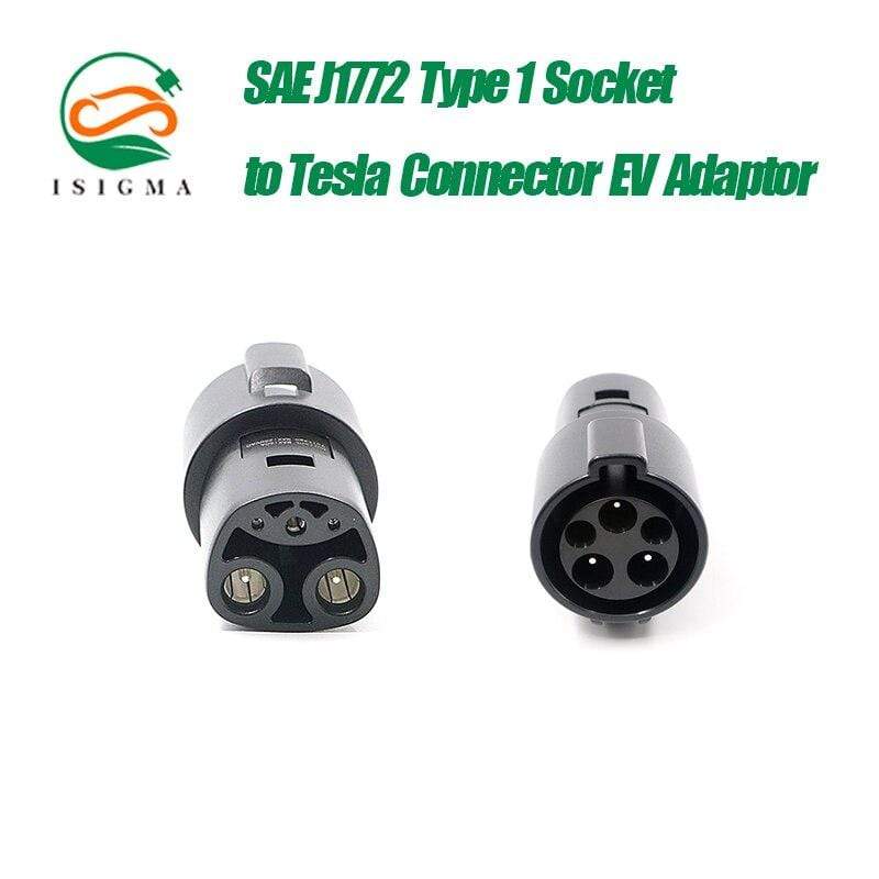 Planet Gates ISIGMA EV Charger Electric Car Adapter EVSE Charing SAE J1772 Socket Type1 Inlet to Tesla Female Connector 16A 32A 1 Phase