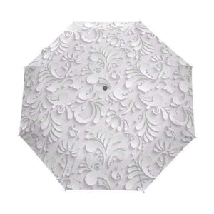 Planet Gates item1 / China Automatic 3D Floral Guarda Chuva White Chinese Sun Umbrella 3 Folding Umbrella Rain Women Anti UV Outdoor Travel Sombrinha