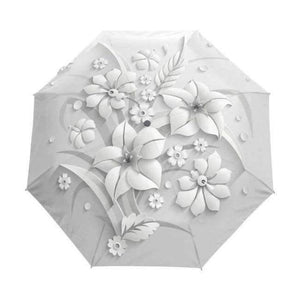 Planet Gates item10 / China Automatic 3D Floral Guarda Chuva White Chinese Sun Umbrella 3 Folding Umbrella Rain Women Anti UV Outdoor Travel Sombrinha