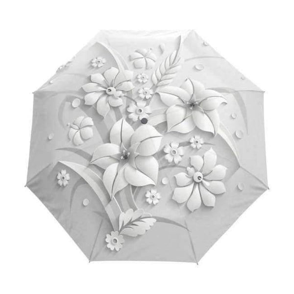 Planet Gates item10 / China Automatic 3D Floral Guarda Chuva White Chinese Sun Umbrella 3 Folding Umbrella Rain Women Anti UV Outdoor Travel Sombrinha