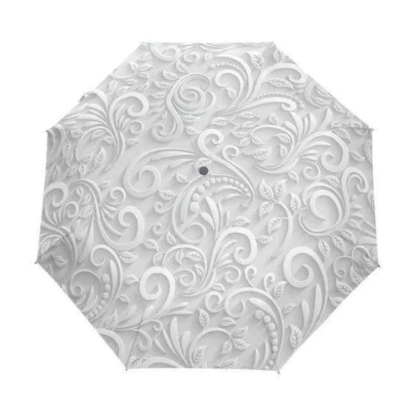 Planet Gates item2 / China Automatic 3D Floral Guarda Chuva White Chinese Sun Umbrella 3 Folding Umbrella Rain Women Anti UV Outdoor Travel Sombrinha