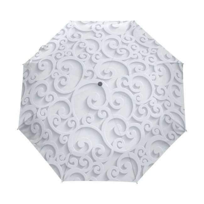 Planet Gates Automatic 3D Floral Guarda Chuva White Chinese Sun Umbrella 3 Folding Umbrella Rain Women Anti UV Outdoor Travel Sombrinha