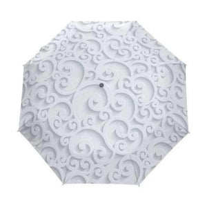Planet Gates item4 / China Automatic 3D Floral Guarda Chuva White Chinese Sun Umbrella 3 Folding Umbrella Rain Women Anti UV Outdoor Travel Sombrinha