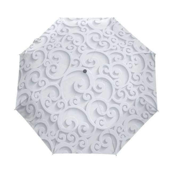 Planet Gates item4 / China Automatic 3D Floral Guarda Chuva White Chinese Sun Umbrella 3 Folding Umbrella Rain Women Anti UV Outdoor Travel Sombrinha