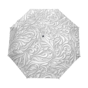 Planet Gates item5 / China Automatic 3D Floral Guarda Chuva White Chinese Sun Umbrella 3 Folding Umbrella Rain Women Anti UV Outdoor Travel Sombrinha