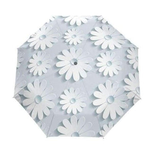 Planet Gates item6 / China Automatic 3D Floral Guarda Chuva White Chinese Sun Umbrella 3 Folding Umbrella Rain Women Anti UV Outdoor Travel Sombrinha