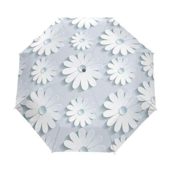 Planet Gates item6 / China Automatic 3D Floral Guarda Chuva White Chinese Sun Umbrella 3 Folding Umbrella Rain Women Anti UV Outdoor Travel Sombrinha