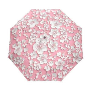 Planet Gates item7 / China Automatic 3D Floral Guarda Chuva White Chinese Sun Umbrella 3 Folding Umbrella Rain Women Anti UV Outdoor Travel Sombrinha