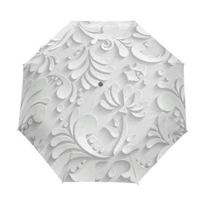 Planet Gates item8 / China Automatic 3D Floral Guarda Chuva White Chinese Sun Umbrella 3 Folding Umbrella Rain Women Anti UV Outdoor Travel Sombrinha