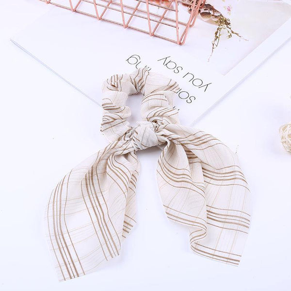 Chiffon Ribbons Hairband Elastic Hair Rope Hair Tie Floral Scrunchie Women Ponytail Holder Rubber Headbands Accessories