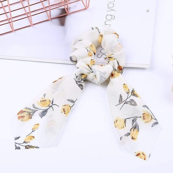 Chiffon Ribbons Hairband Elastic Hair Rope Hair Tie Floral Scrunchie Women Ponytail Holder Rubber Headbands Accessories