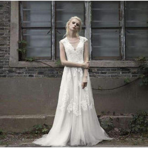 Planet Gates Ivory / 2 Wedding Dress robe de mariage gelinlik Beach Lace Wedding Dresses 2018 Plus Size vestido de noiva de renda