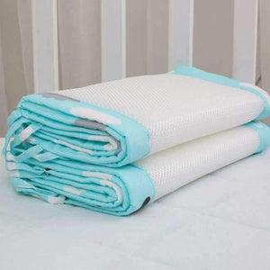 Planet Gates Ivory 2Pcs/Set Breathable Summer Baby Bedding Bumper Collision Half Around Baby Crib Bumpers Bedding Cotton Printing Mesh Safety Rails