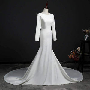 Planet Gates Ivory / 4 Wedding Dress 2018 Button Backless Long Sleeves Zip Robe de Bridal Dresses Robe de Marriage Wedding Gowns