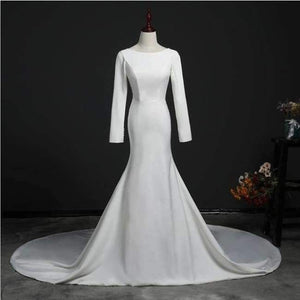 Planet Gates Ivory / 4 Wedding Dress 2018 Button Backless Long Sleeves Zip Robe de Bridal Dresses Robe de Marriage Wedding Gowns
