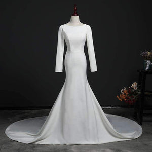 Planet Gates Ivory / 4 Wedding Dress 2018 Button Backless Long Sleeves Zip Robe de Bridal Dresses Robe de Marriage Wedding Gowns