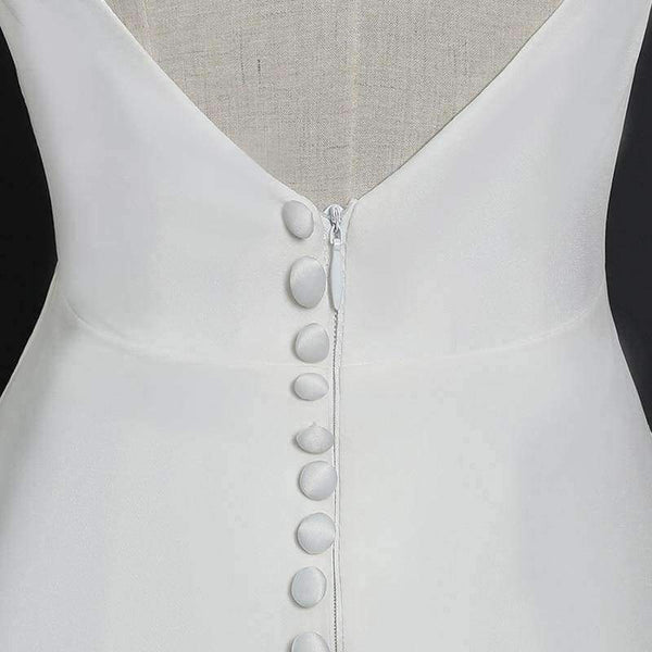 Planet Gates Ivory / 4 Wedding Dress 2018 Button Backless Long Sleeves Zip Robe de Bridal Dresses Robe de Marriage Wedding Gowns