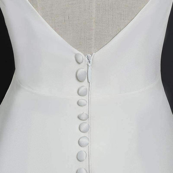 Planet Gates Ivory / 4 Wedding Dress 2018 Button Backless Long Sleeves Zip Robe de Bridal Dresses Robe de Marriage Wedding Gowns