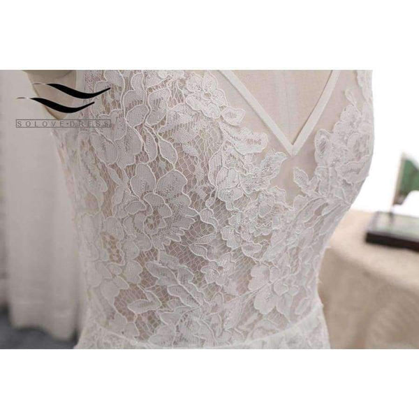 Planet Gates Ivory / 6 / 100cm Backless Sexy Chiffon Chapel Train Long Cap Sleeves Wedding Dress Mermaid Real Photos Bridal Gown 2018 SLD-W593