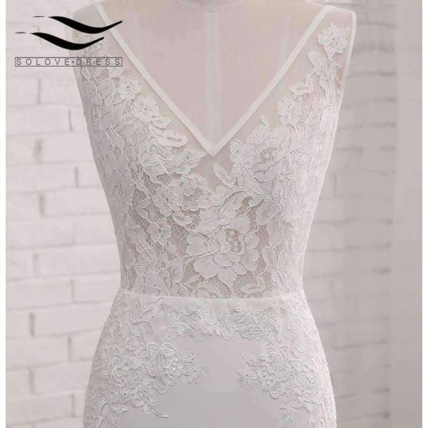 Planet Gates Ivory / 6 / 100cm Backless Sexy Chiffon Chapel Train Long Cap Sleeves Wedding Dress Mermaid Real Photos Bridal Gown 2018 SLD-W593