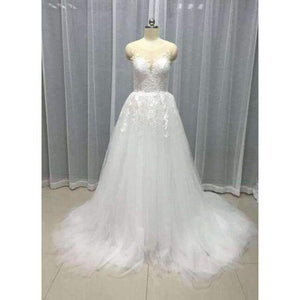 Planet Gates Ivory / 6 Champagne Lace Wedding Dress Beach Bridal Gowns Wedding Gowns Tulle Wedding DressesVestido de Novia 2018 robe de mariage