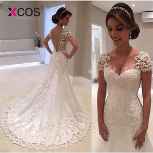 Planet Gates Ivory / 6 / China Vintage Mermaid Lace Wedding Dresses 2018 Robe De Mariee Backless Bridal Gowns Handmade Sexy Wedding Gowns