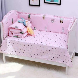 Planet Gates Ivory 6Pcs Cartoon Baby Bedding Sets Baby Crib Bumpers Bed Around Cot Bed Sheets 100%Cotton Thickening Customizable Baby Beddings